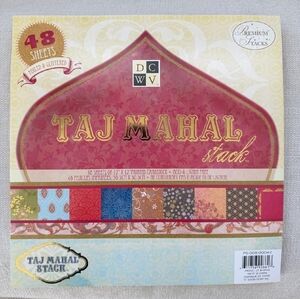DCWV Taj Mahal Stack 48 Sheets Printed Cardstock, Foiled & Glittered! Scrapbook
